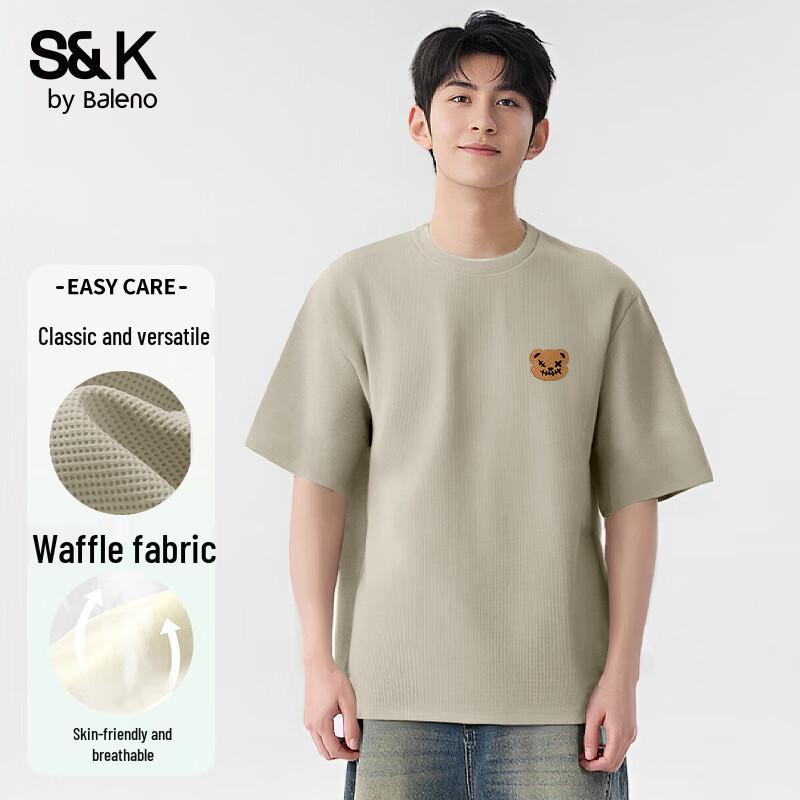Baleno Men's S&K Series JPB Felt Bear X Graphic Waffle Knit T-Shirt