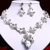 Versatile Water Drop Gem Necklace Earrings Set Women'S Banquet Dress Accessories