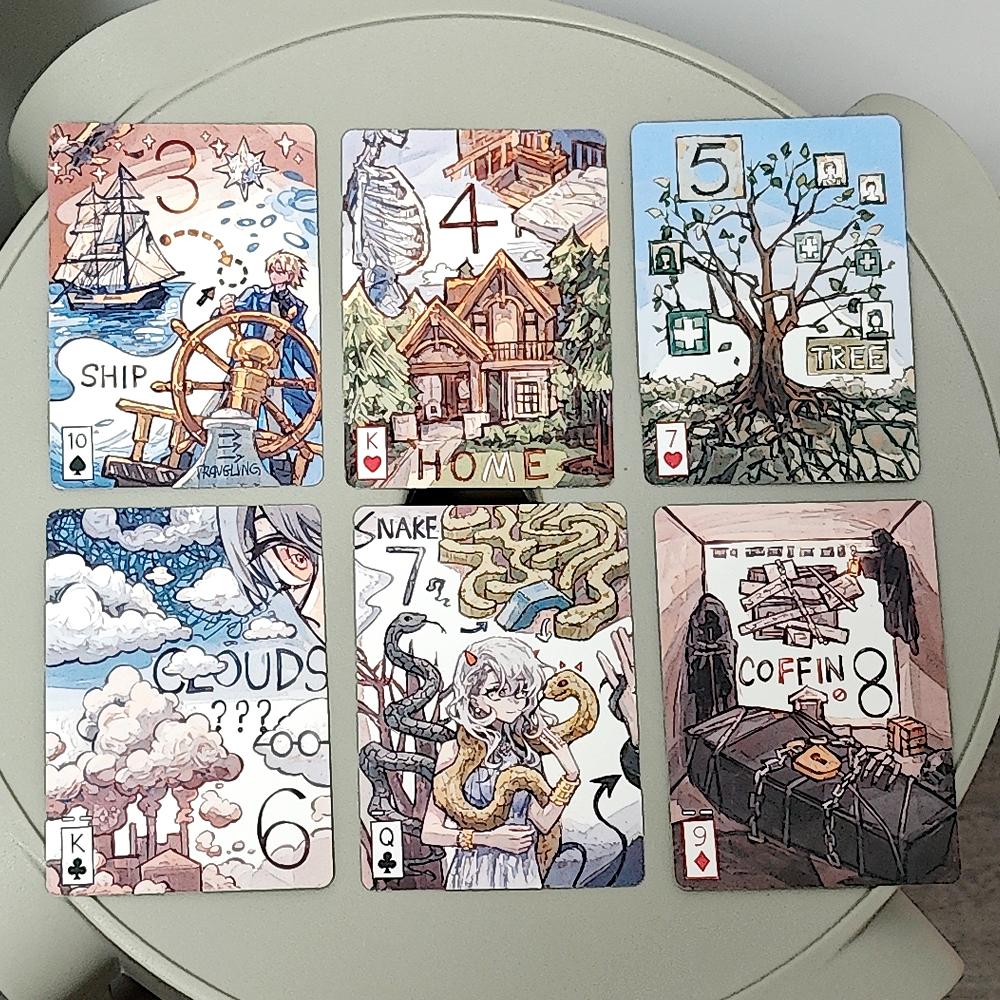 Primitive Lenormand Deck Rana System 9*6cm 42 Pcs Beginner-Friendly Lenormand Cards