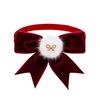 Bow-knot Pet Collar Adjustable Non-Fading Friendly to Skin Vibrant Color Wear Resistant Dress Up Polyester New Year Christmas Bow-knot Pet Collar