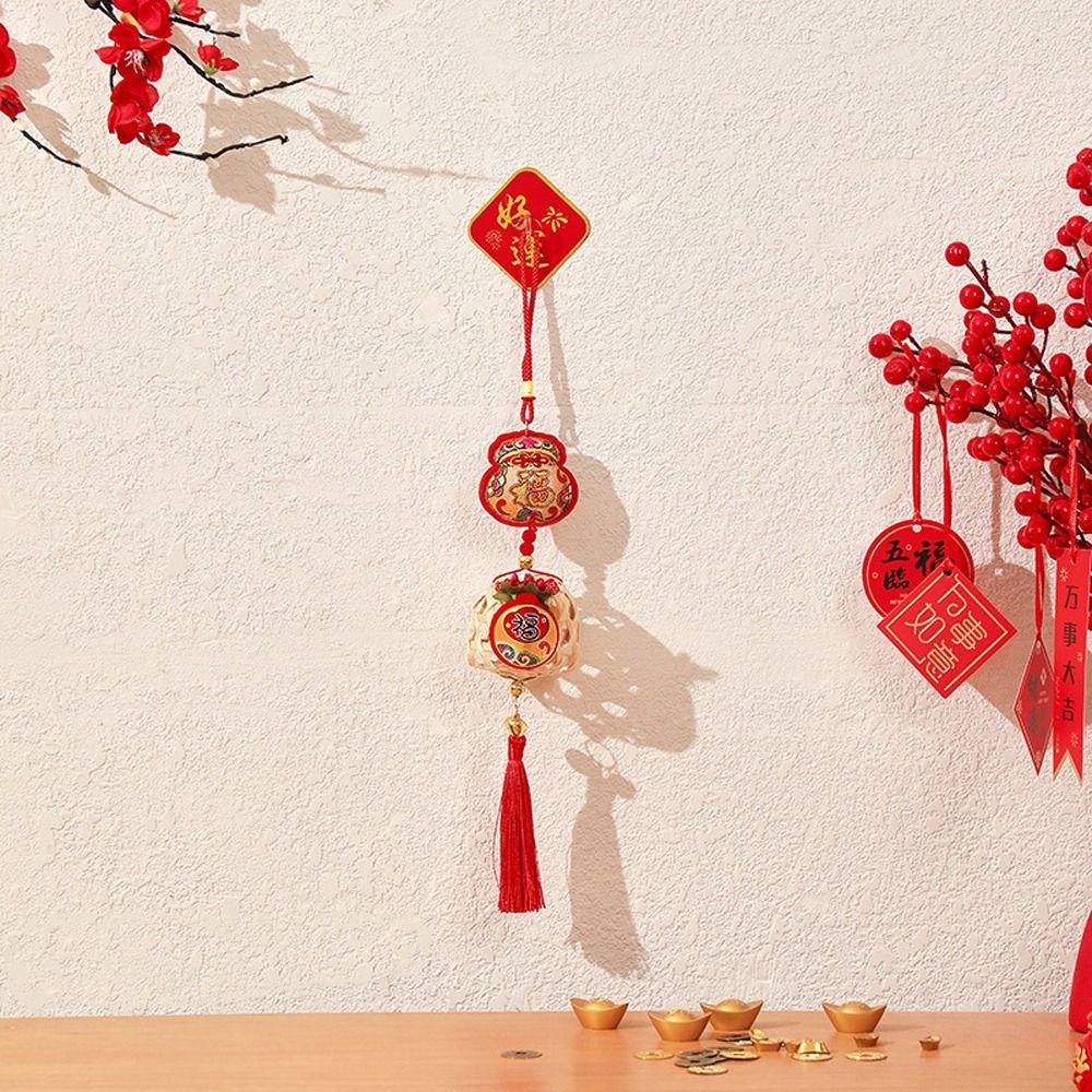 Creative Spring Festival Decoration Pendant Reusable New Year Ornaments Red Lantern String  Home