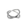 Beixi S925 Sterling Silver Crossed Lines Open Ring - Trendy Stackable Index Finger Ring for Women