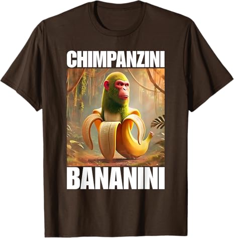 Chimpanzini Bananini Italian Brainrot Meme TShirt Humor Funny Y2k Design Graphic Outfit Novelty Gift Bombardiro Crocodilo Tee