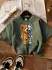 Plush And Robotic Bear Prints T-Shirts Women Casual Loose Short Sleeve Tops Soft O-Neck T Shirt Summer Comfortable Woman Clothes