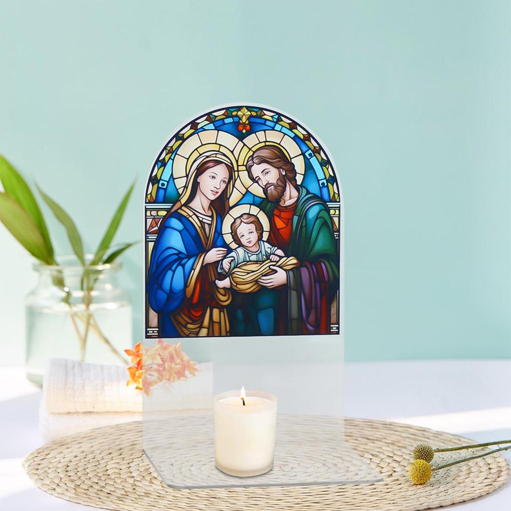 Acrylic Sign Candle Holder Desktop Ornament Tea Light Candle Holder for Mother Day
