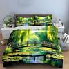 Tranquil Garden Bridge Scenery Set  Kid'S And Adults' Bedroom Decor, Exquisite Three-Piece Bedding Set Gift
