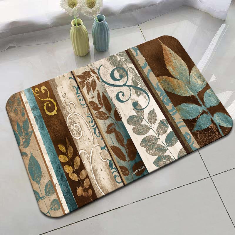 Retro Rural Style Floor Mat Entrance Mat Bathroom Door Mat Absorbent Carpet Living Room Coffee Table Mat