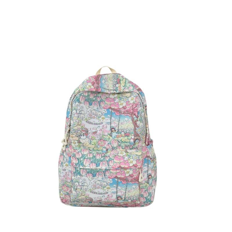 New backpack women's lightweight student nylon polyester schoolbag sweet large-capacity backpack high value versatile