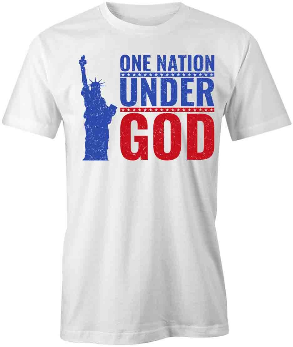 ONE NATION UNDER GOD TShirt Tee Short-Sleeved Cotton PATRIOTIC CLOTHING S1WSA47 XXL