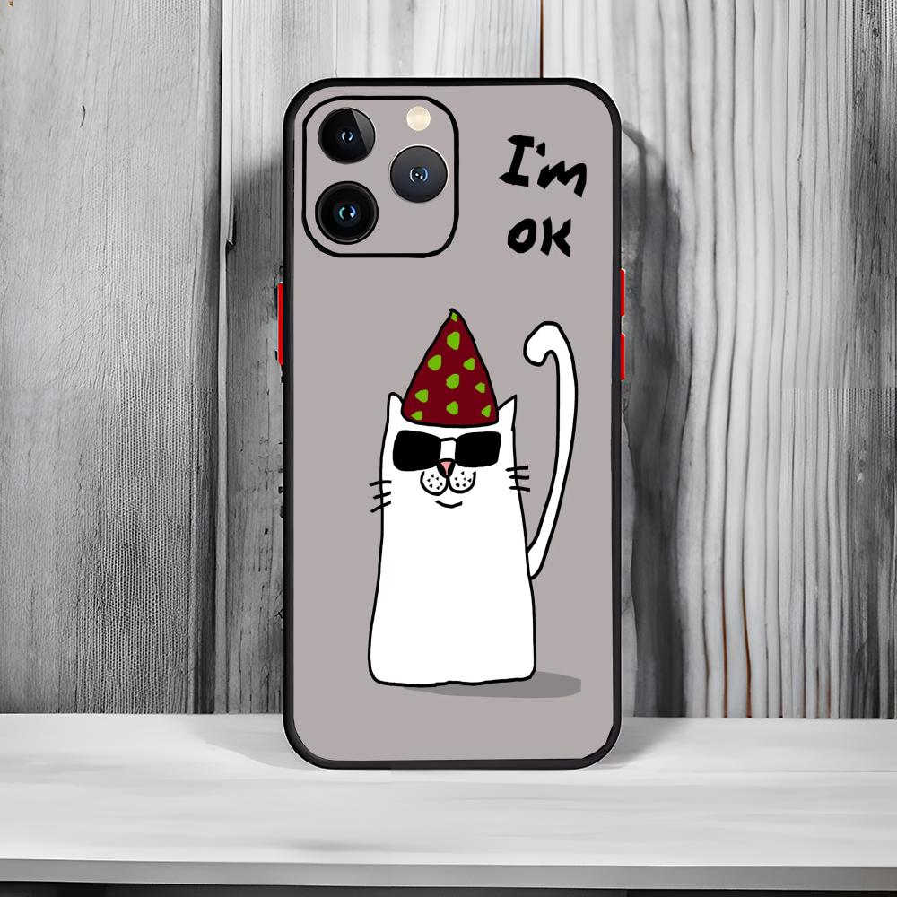 

Funny Humorous Slogan I m OK Phone Case Black Matte Thin Phone Case For iPhone17 16 15 14 13 ProMax iphone12promax