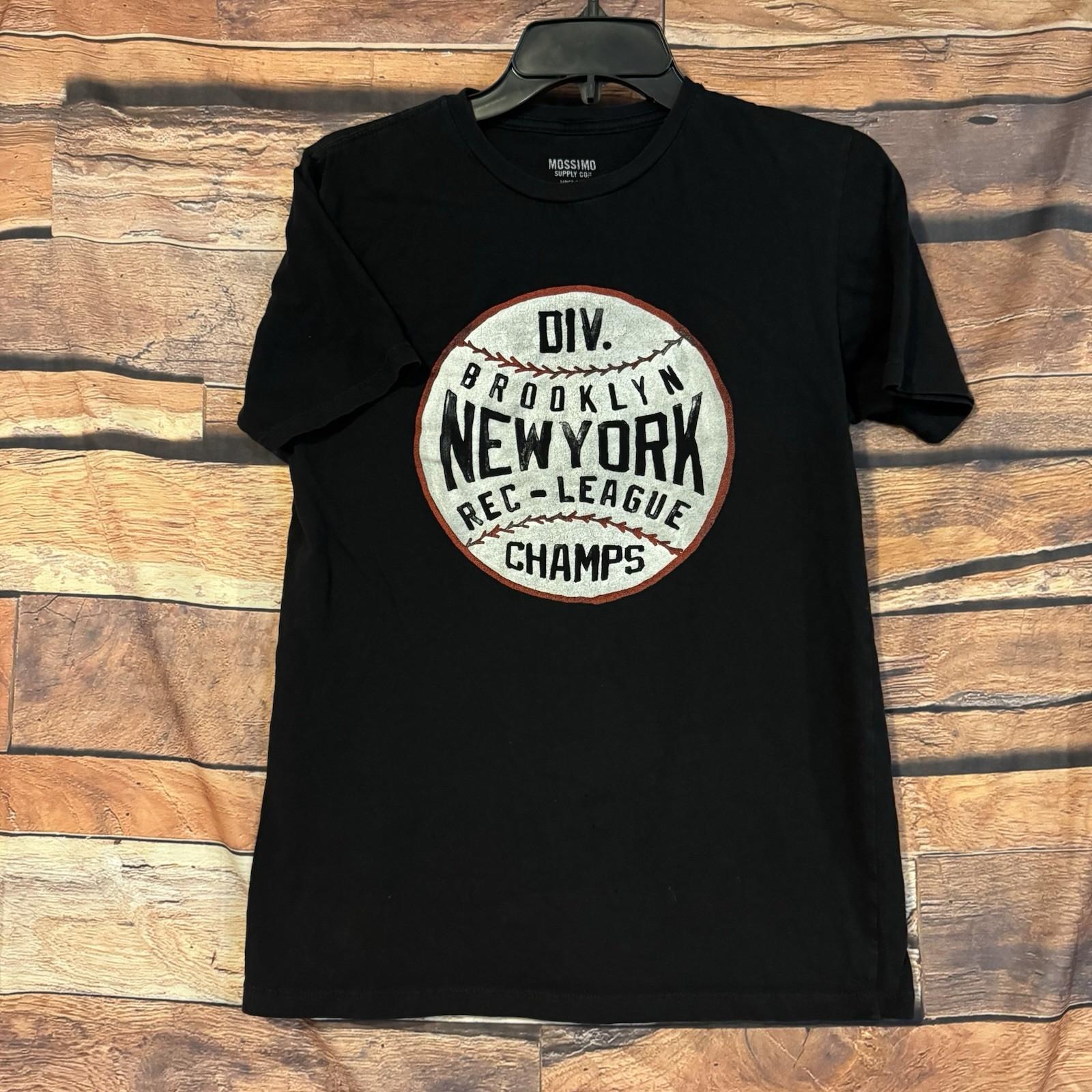 Mossimo Supply Co Brooklyn New York Rec League Champs Black Small S Tee Unisex T-Shirt L