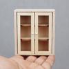 1:12 Dollhouse Miniature Double Door Cabinet Bookcase Storage Rack Mini Wooden Wall Mounted Display Shelf Furniture Model Toys