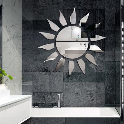 59 * 59 ס"מ חמניות אקריליק מראה מדבקת קיר מדבקות DIY עיצוב הבית