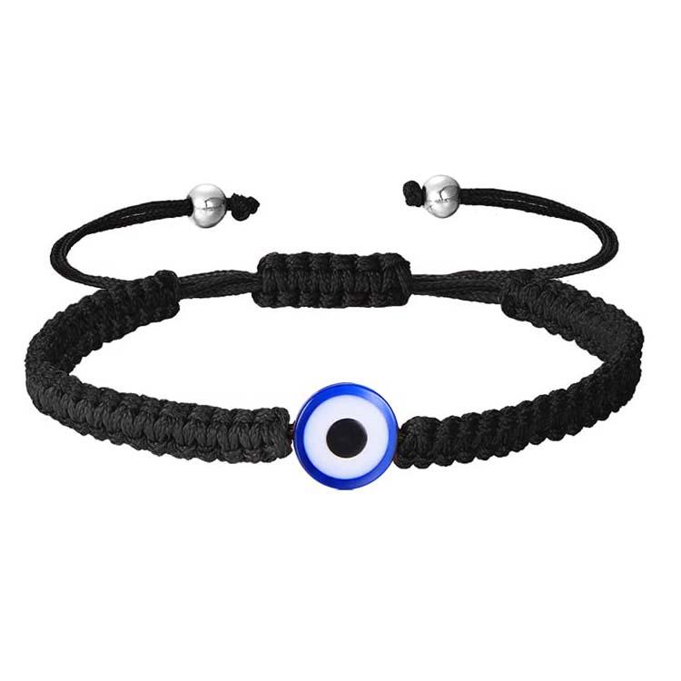 Evil Eye Adjustable Bracelet Set: 12-Piece Woven Rope with 7 Knots