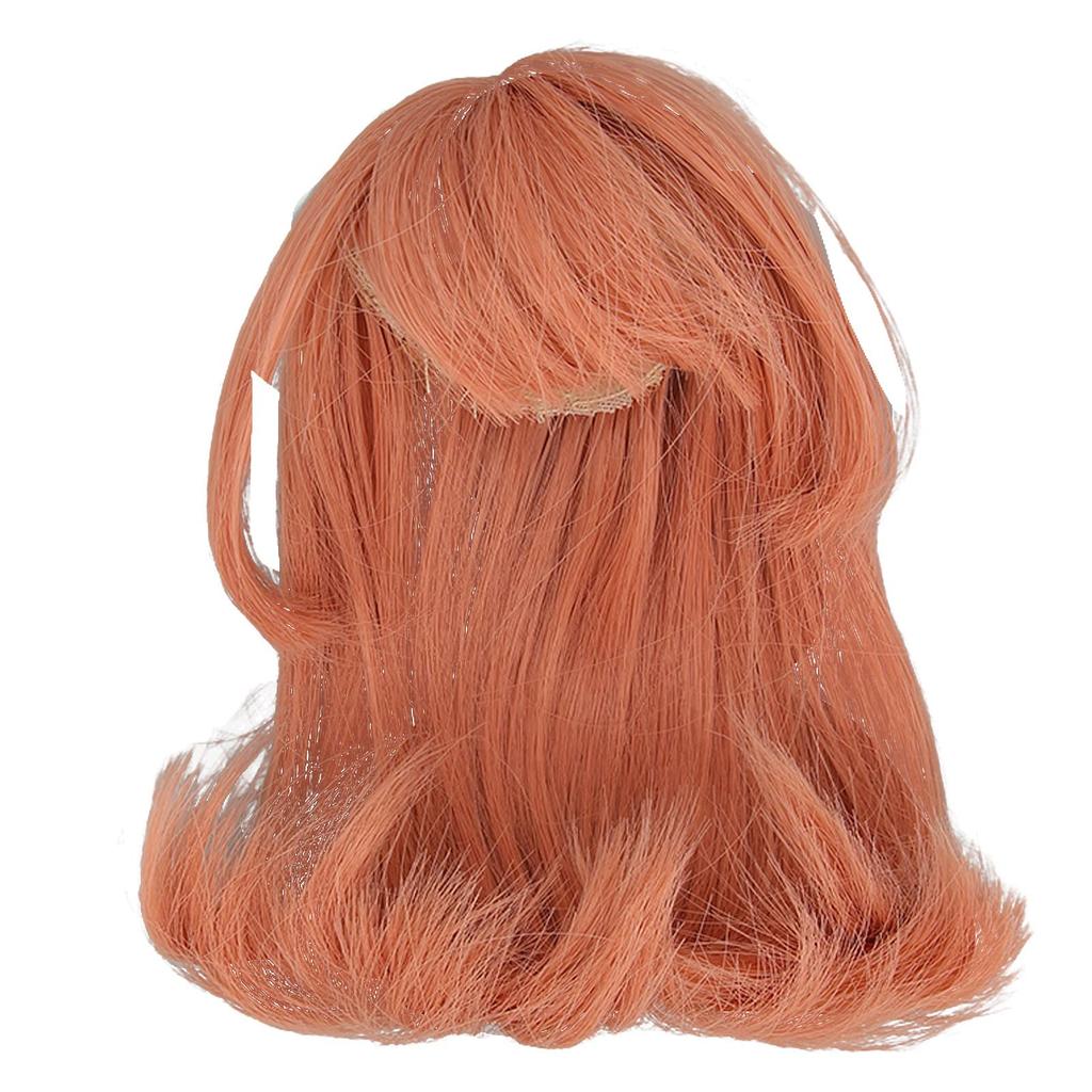 Replacement Wig for Dolls, 1/6 Scale Doll Hair Wig, High-Temperature Silk Elastic with Bangs (Carrot Orange)