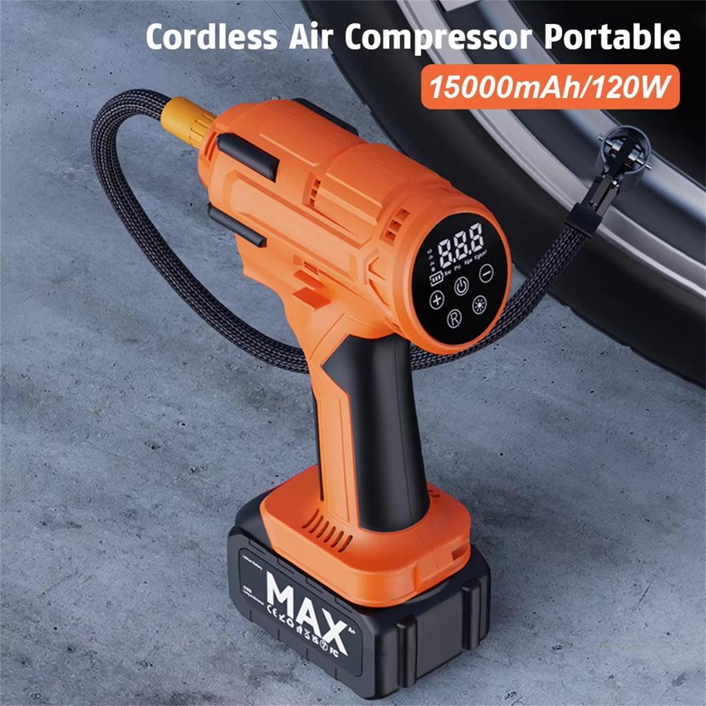 KeenPower Tire Inflator Compressor, 21V Cordless Car Tire with Rechargeable Li-ion Battery, 12V Car Power Adapter, Digital Pressure Gauge, Suitable