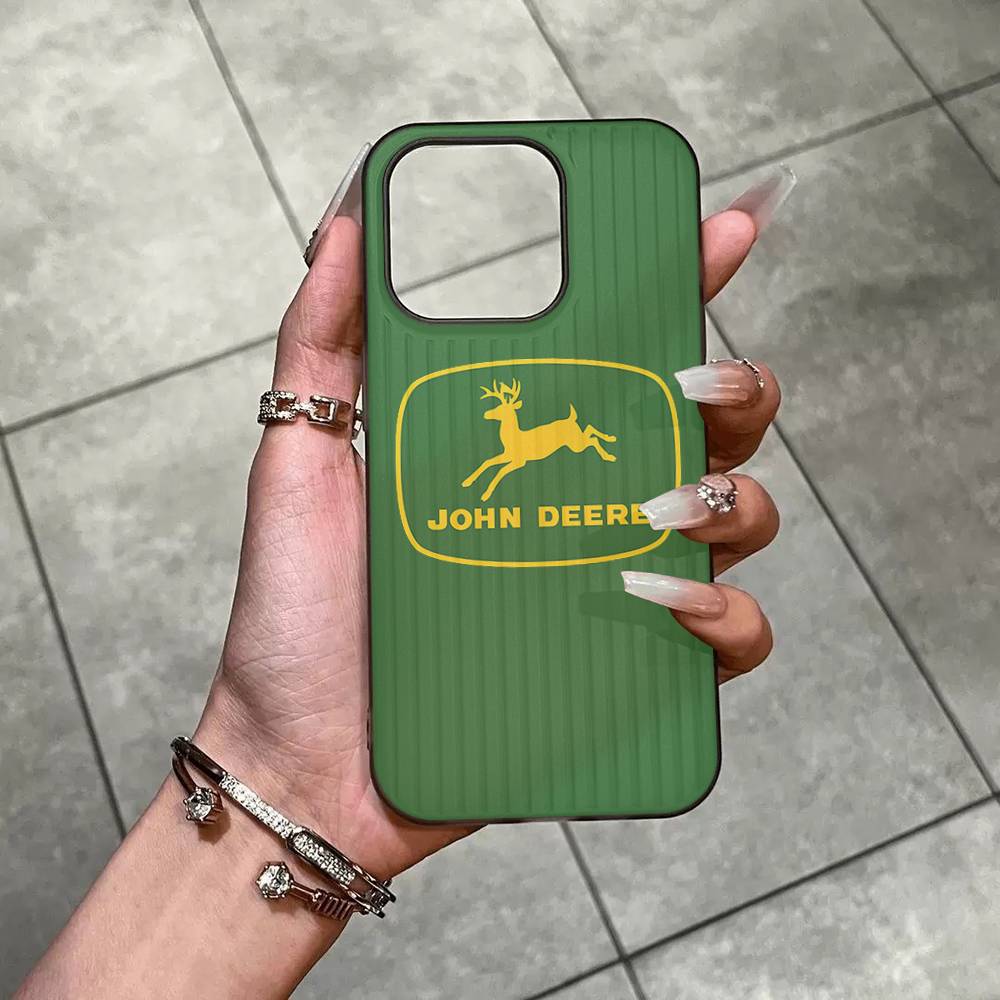 Green J-John Truck D-Deeres For IPhone 16 15 11 12 13 14 17 Pro Max PLUS Pro Soft Corrugated Silicone Back Phone Case