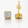 Hip Hop Herren Ohrringe Iced Out Zirkon Goldfarbe Punk Schlicht 4 Krallen Rund Schraubverschluss Ohrstecker Rock Schmuck Geschenke OHE181