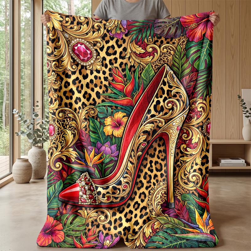 Golden Roses with Pearls Theme blanket Lightweight Warm Flannel Blanket Decorative Throw Blanket for Home Decoration