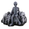 Desktop Ashtray Halloween Skeleton Resin Ashtray, Heat-resistant Gothic Ash Holder, Dark Aesthetic Aliens Decorative Tray for Home Office Outdoor