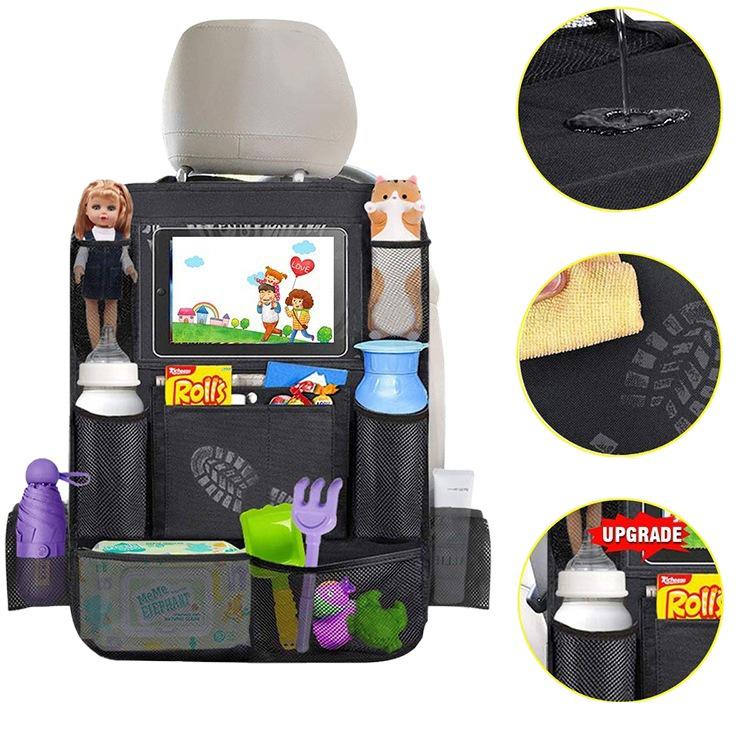 Foldable Oxford Car Seat Organizer & Anti-Kick Storage Bag