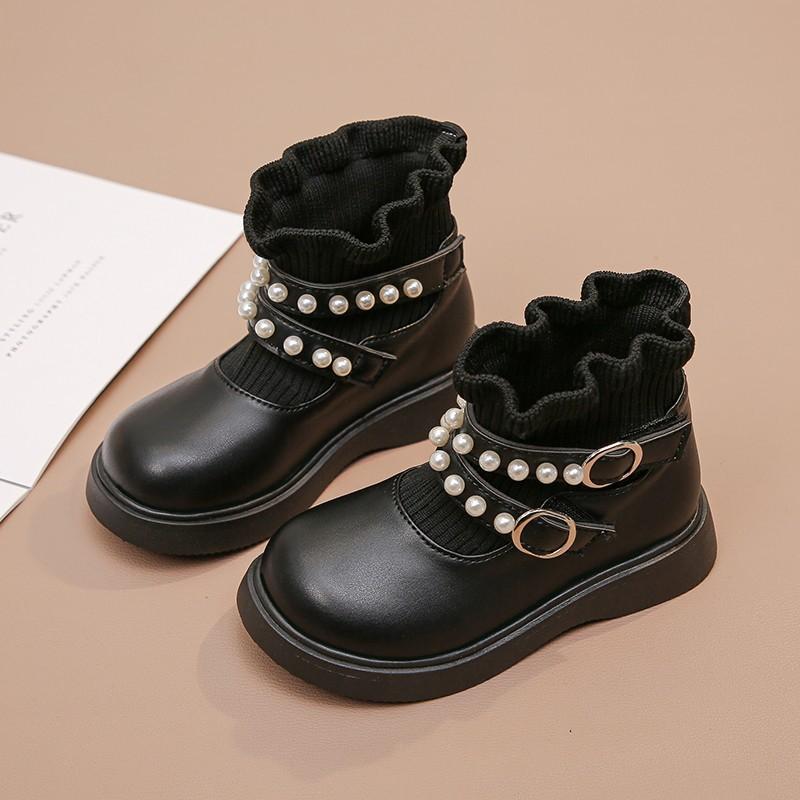 

Spring Autumn Children Martin Boots Boys Girls Short Boots Casual Vintage Yellow Fashion Versatile size 25 чорний