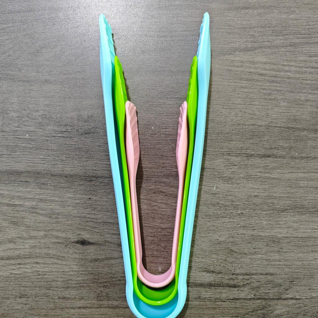 3PCS/SET PP Food Tong Plastic Tongs Non-slip Cooking Clip Clamp BBQ Salad Bread Cake Tools Grill Kitchen Accessories