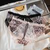 Lady Summer Fashion Taste Lace Splicing Leopard Print Hollow Out Comfortable No Trace Briefs