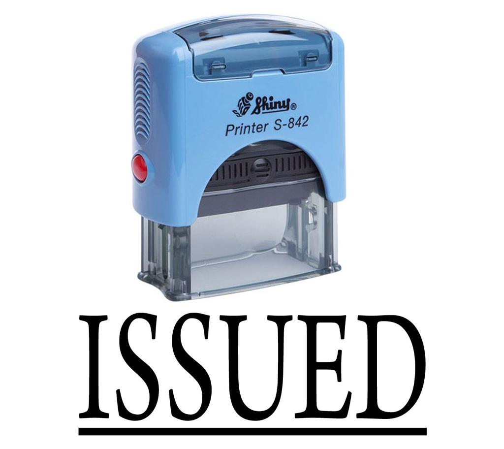 ISSUED Self Inking Rubber Stamp Office Stationary Custom Shiny Stamp