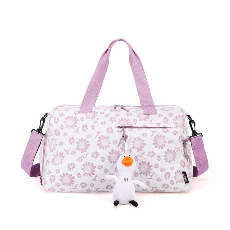 Small and Fresh Casual Contrasting Ribbon Shoe Storage Handheld Travel Bag Dry Wet Separation Multi-pocket Classification Fitness Bag