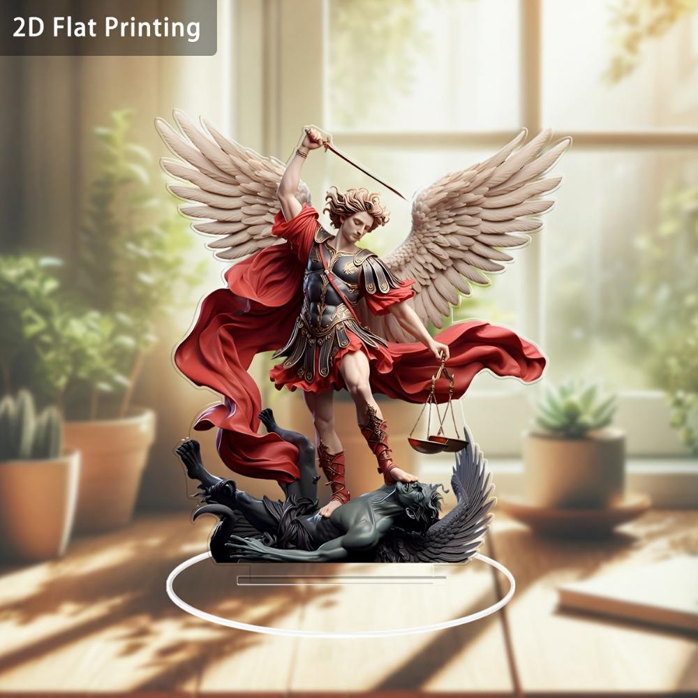 2D acrylic flat religious acrylic angel statue ornament for office, home, garden - indoor and outdoor art decor