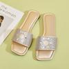 Fashion 2025 New Ladies Shoes Best Seller Women's Slippers Fashion Crystal Daily Slippers Women Summer Open Toe Plus Size Flat Slippers