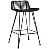 Bar Stool Set 2 Pcs Black Rattan