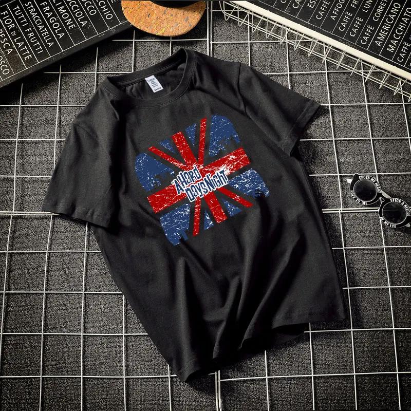 

Летняя мода, тяжелая ретро мужская футболка с английскими буквами из 100% хлопка с принтом и круглым вырезом, высококачественная повседневная уличная футболка для фитнеса XXXXXL чёрный