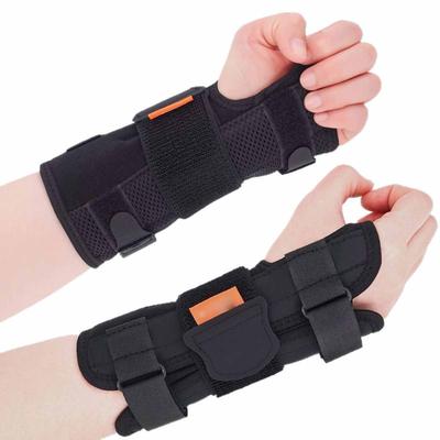 Protetor de Pulso com Suporte, Protetor de Mão Esportivo Respirável Pressurizado, Placa de Metal Destacável e Tira Ajustável para Segurança da Mão