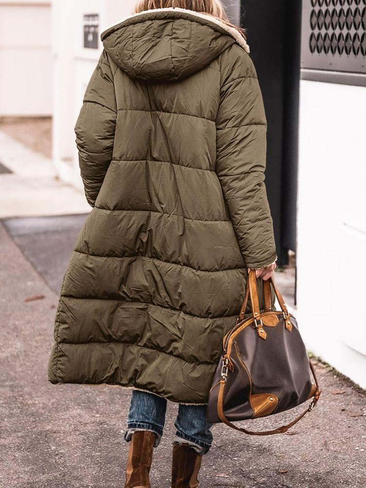 Women's Long Brown Faux Shearling Coat Winter Warm Fleece Lined Jacket, Casual Outerwear