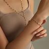 Bohemian Gold/Silver Y-Shaped Necklace Hollow Heart Crystal Zircon Clavicle Chain Double Layered Metal Long Chain