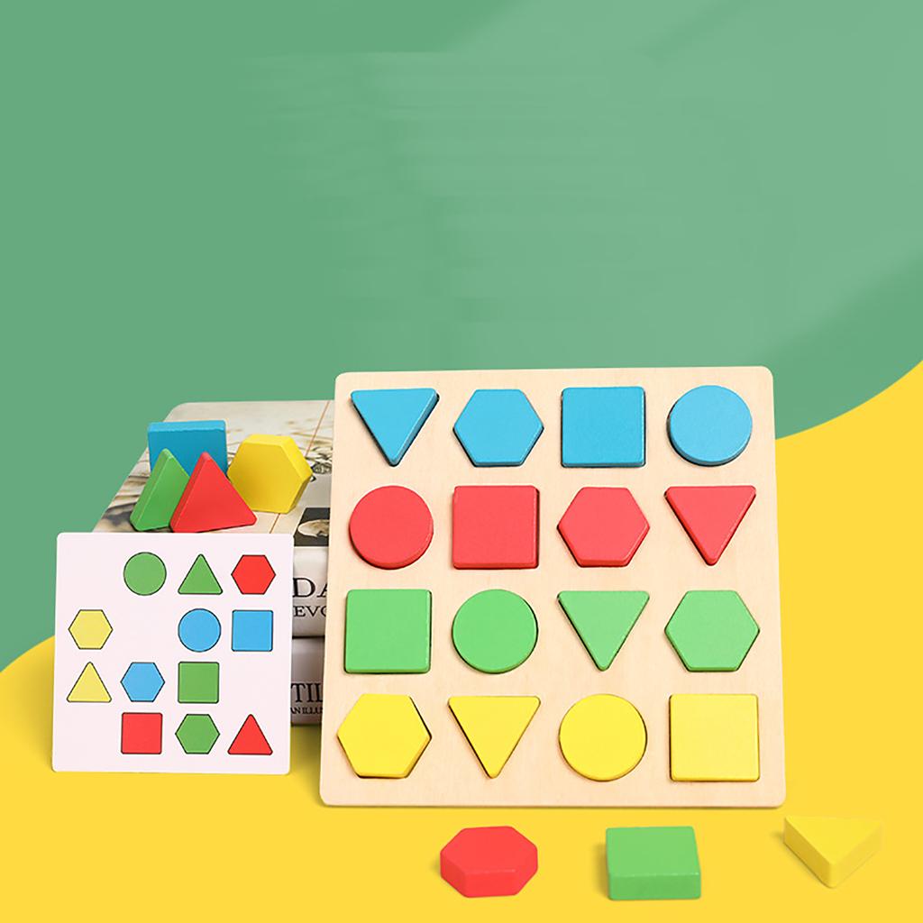 Enlightenment Early Education Parent-Child Interaction Children'S Puzzle Battle Geometry Block Toys Shape Color Matching Puzzle