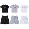 Unisex Baumwolle Kurzarm T-Shirt Shorts Set Lässiges Streetwear Outfit Herren Damen