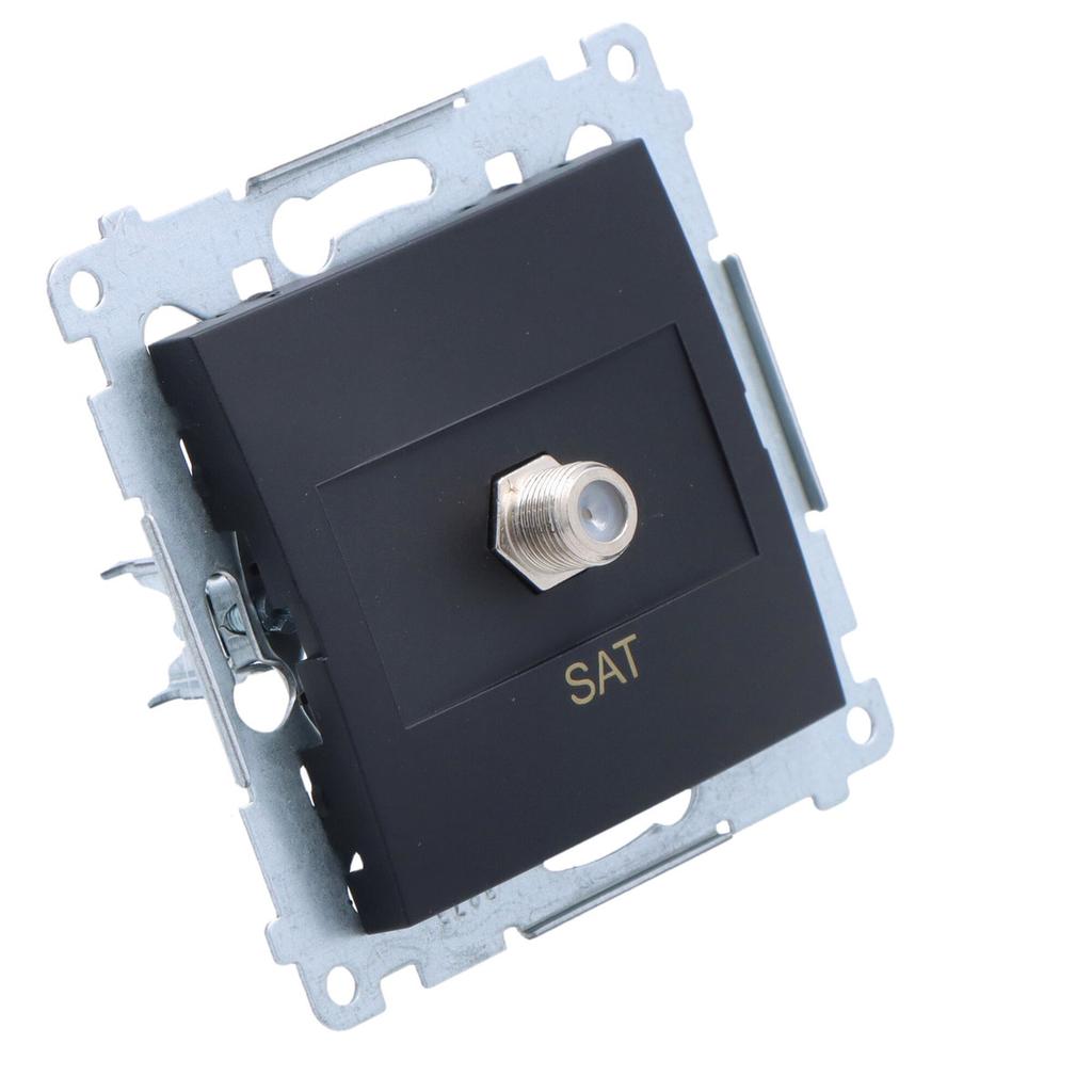 Single SAT antenna socket (module). For individual installations, black