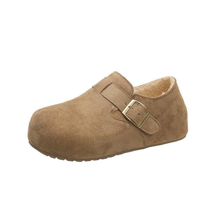 

Retro all-inclusive Birkenstocks, winter new heightening and piling warm snow cotton shoes, Birkenstocks fluffy single shoes 35
