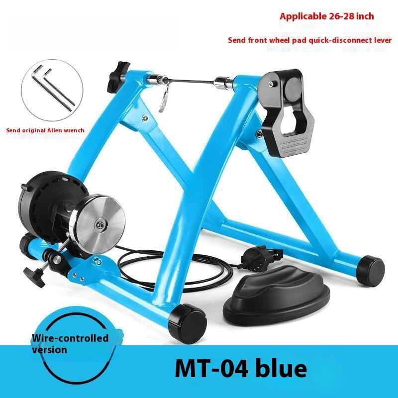 Foldable Magnetic Bike Trainer Stand 6 Speed Roller Cycling Station Indoor Bicycle Exercise Training Stand for 20-28 Inch Tire