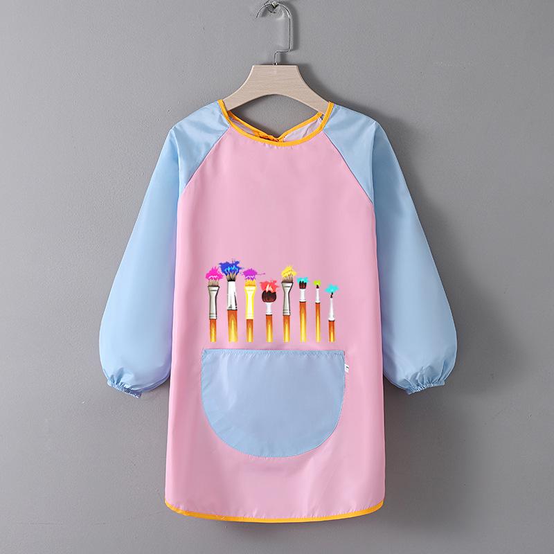 Children's Waterproof Art Smock with Logo - Reversible Apron for Painting and Eating  