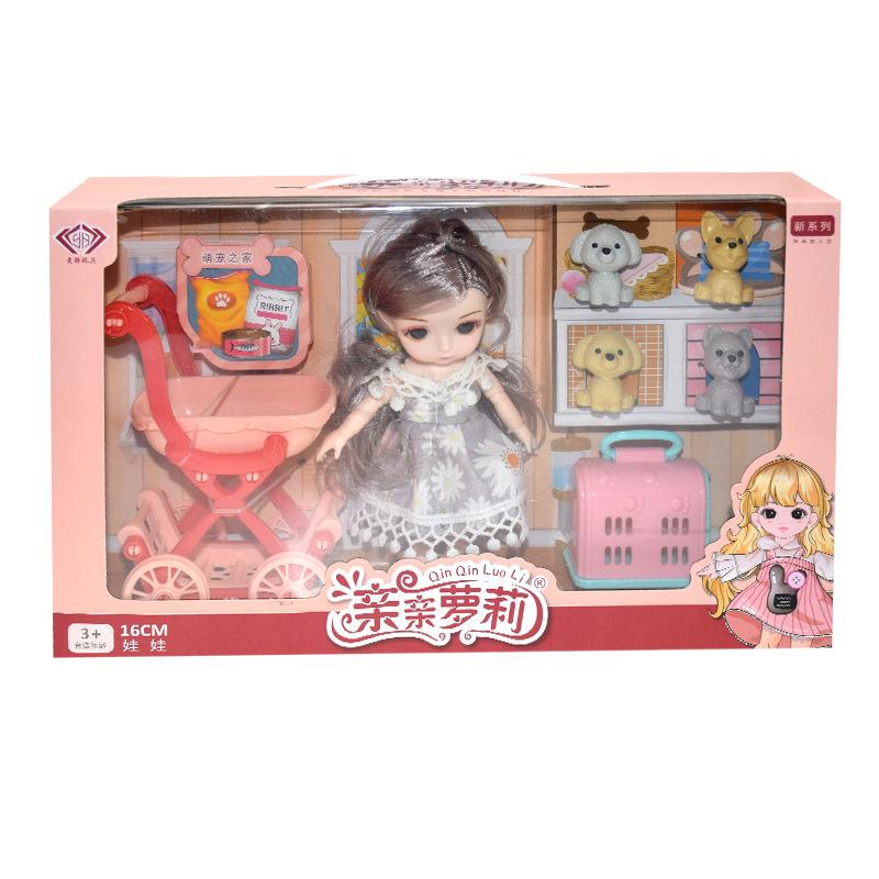 Módní 16 cm sada pro panenky BJD Pohyblivé klouby Oblékání panenky Holčička na hraní Hračka s domečkem Narozeninový dárek Sada domácího nábytku pro děti