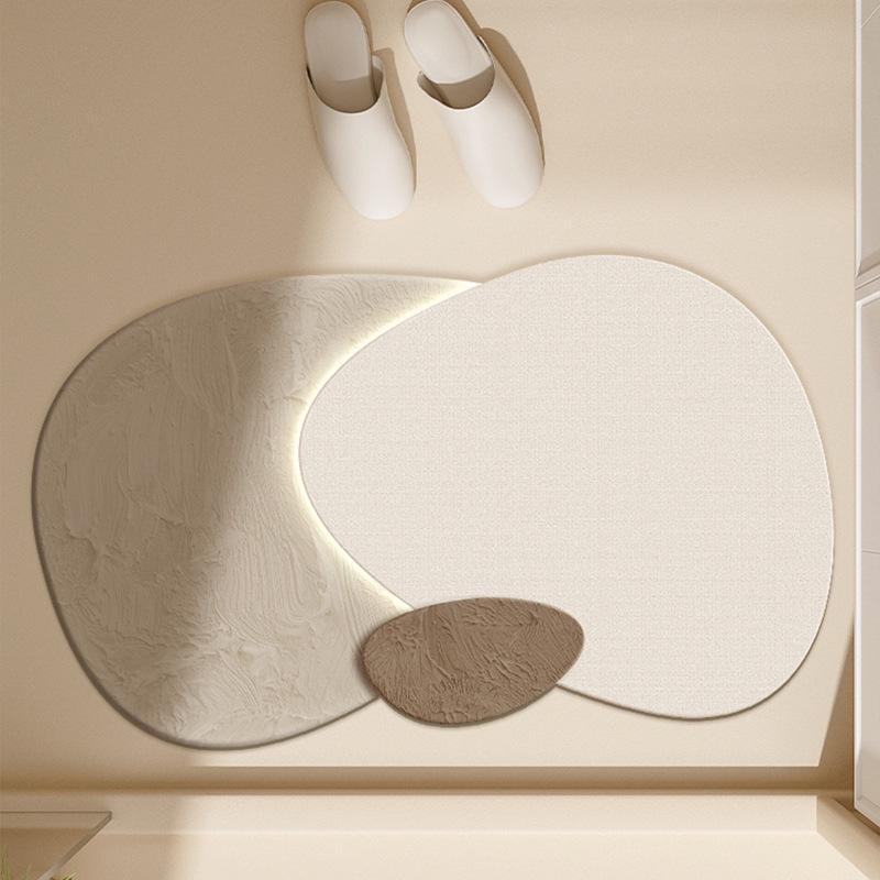 Quick-Dry Diatomaceous Earth Bathroom Mat - Water-Absorbing, Easy-Clean Foot Mat for Toilets