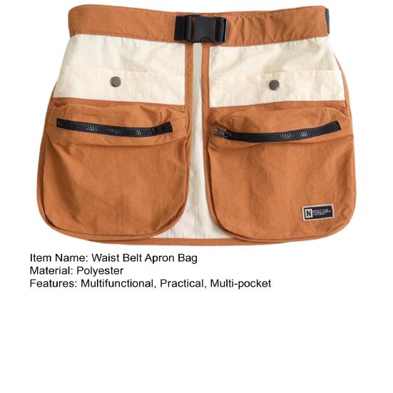 Waist Belt Apron Bag Multi-pocket Waist Pack with Belt Garden Tools Organizer Apron Bag for Hair Stylist Pet Trainer Waiter