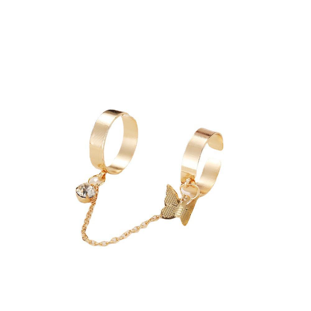 Accessori per gioielli vintage vuoti liquidi da donna con pietra preziosa irregolare estetica ragazza cava pietra rossa