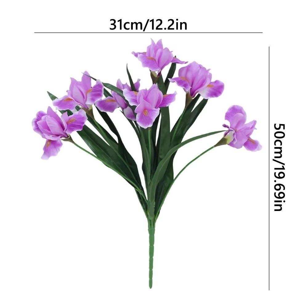 Real Touch Artificial Iris Flower Branch Realistic Cymbidium Branch Faux Flower  Living Room