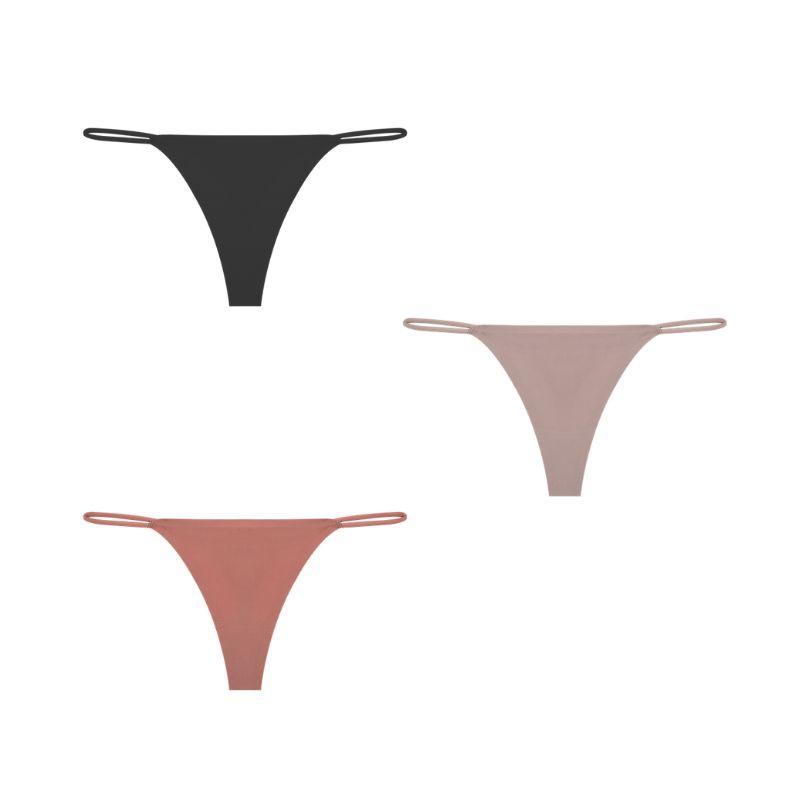 FINETOO ქალის უნაკერო ტრუსები უკვალო საცვლები ქალისთვის სექსუალური კომფორტული თეთრეული ერთი ფერის ტრუსები