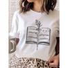 3D Book Printed Short Sleeve T-shirt 3D Book Print Round Neck Short Sleeve T-shirt